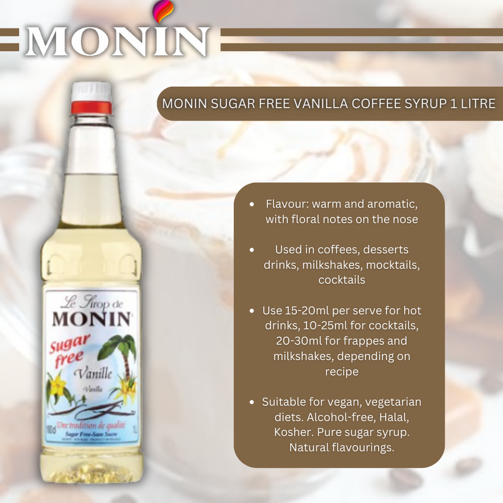 Le Sirop De Monin Dessert / Drink Syrup - 1L Choose your Flavour