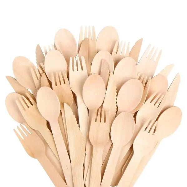 Belgravia- Disposable Eco Friendly  Wooden Cutlery Knives,Forks, Spoons & Teaspoons