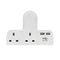 Securlec T-Shape 2 Way Adaptor With 2 USB points