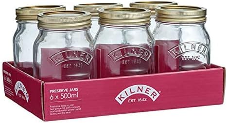 Kilner Round Glass Screw Top Lid Preservation Storage Jar, 1 L