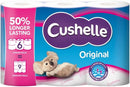 Cushelle Original 2-Ply Toilet Rolls 50% Longer Rolls (Pack of 6=9)
