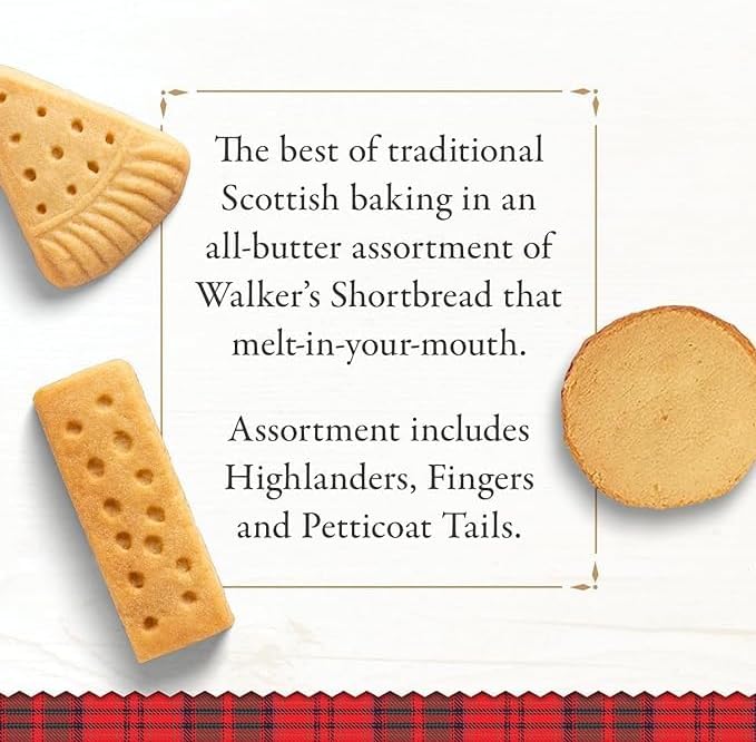 Walker's Shortbread Assortment, Traditional Pure Butter Scottish Recipe, 500g