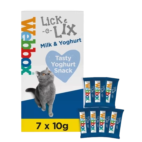 Webbox Lick-e-Lix Cat Treats Milk & Yoghurt 7 Sachets {17-Boxes}