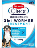 Bob Martin Clear 3-in-1 Wormer for Dogs (4 Tablets) - For Medium to Large Dogs