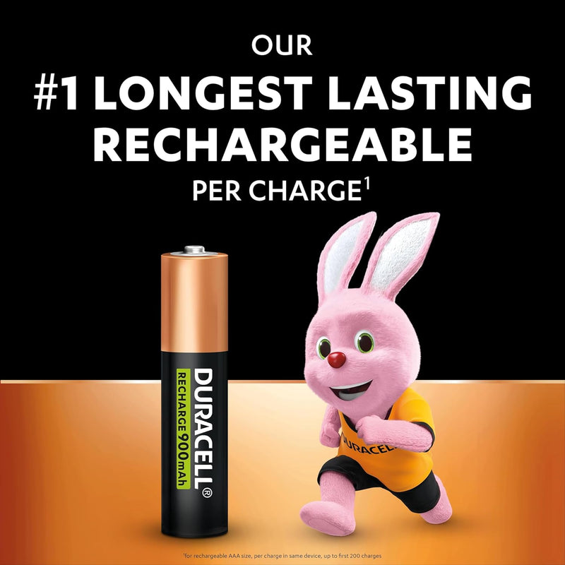 Duracell Stay Charged Rechargeable AAA NiMH 900mAh Batteries (Pack of 4)