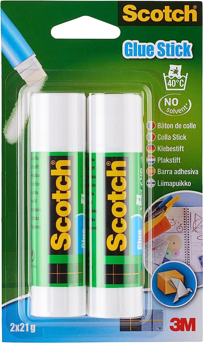 Scotch Permanent Glue Sticks Twin Pack, 2 x 21g