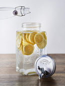 Kilner Branded 3L Square Glass Fridge Dispenser with Tap