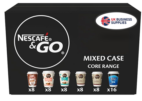 Nescafe & Go Machine Variety Pack Option 56 Drinks Pack includes 50 Lids.