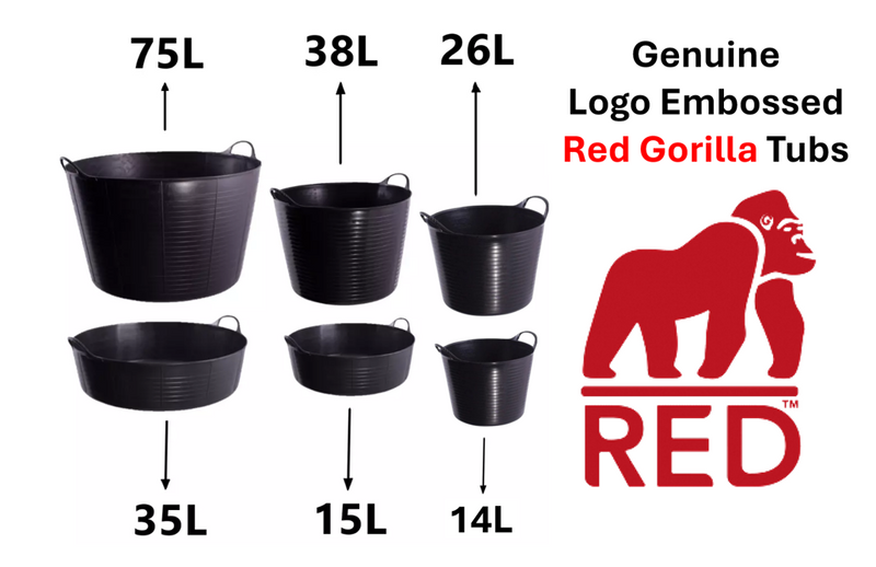 Red Gorilla {Tubtrug} Tub Black Recycled 15 Litre