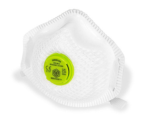 Beeswift Vented P2 Premium Mesh Cup Mask White  Box 10's