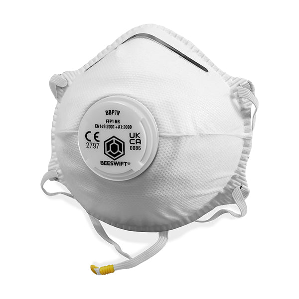 Beeswift Contour P1 Valved Mask White  Box 10's