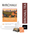 Birchall Prism Enveloped Teabags - Green Tea & Peach 20's.