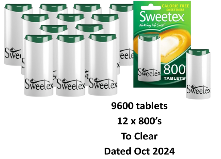 Sweetex Calorie Free Tablets for Tea & Coffee 12 x 800's Dispenser CLEARANCE