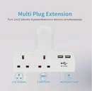 Securlec T-Shape 2 Way Adaptor With 2 USB points