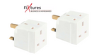 Status 3 Way Fused Plug Adapter White / Multi-Plug