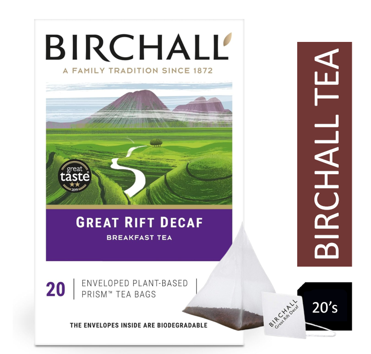 Birchall Plant Based Prism Enveloped Teabags - Great Rift DECAF 20's.