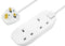 Masterplug Two Socket Extension Lead, 5 Metres, White