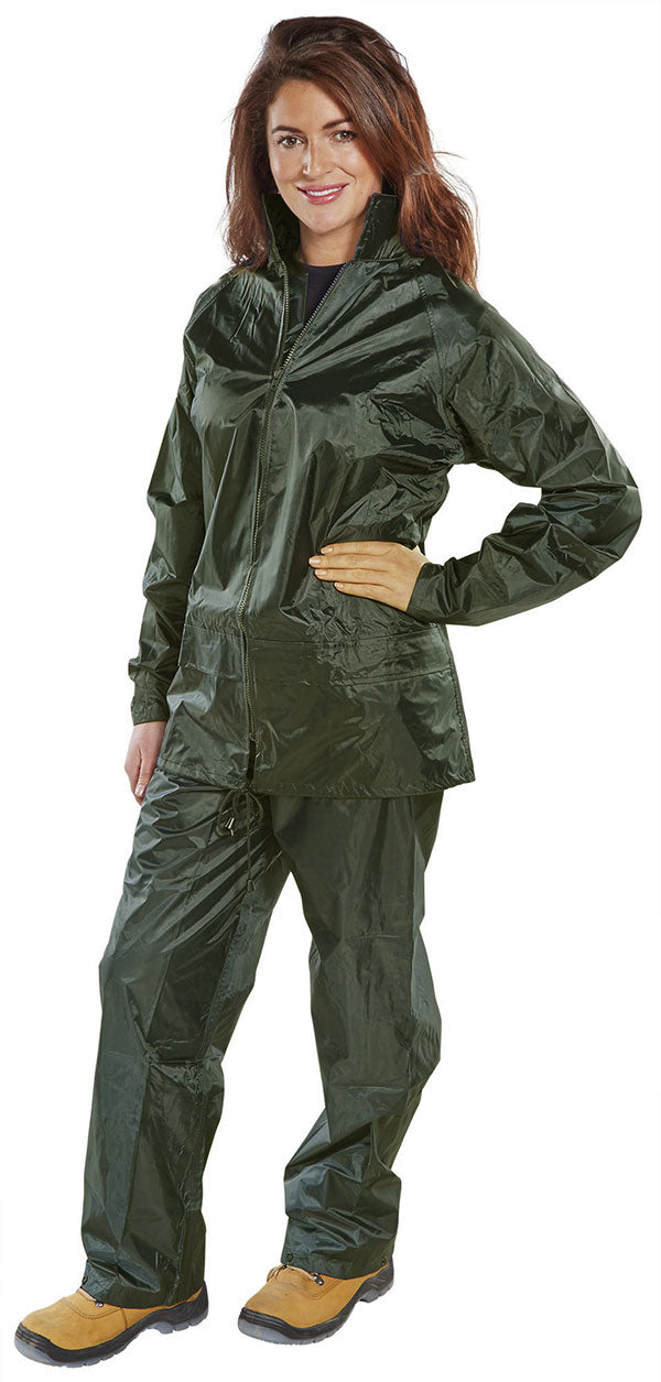 Nylon B-Dri Suit Olive Lge