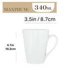 Fixtures New 12oz Stylish Plain White Conical Mugs