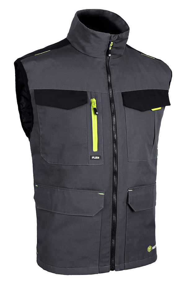 Flex Workwear Bodywarmer Two-Tone Gy Bl XS