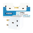 Status 3 Way Fused Plug Adapter White / Multi-Plug