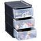 Fixtures 3 Drawer Organiser Unit in Black, Stackable.