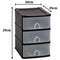 Fixtures 3 Drawer Organiser Unit in Black, Stackable.