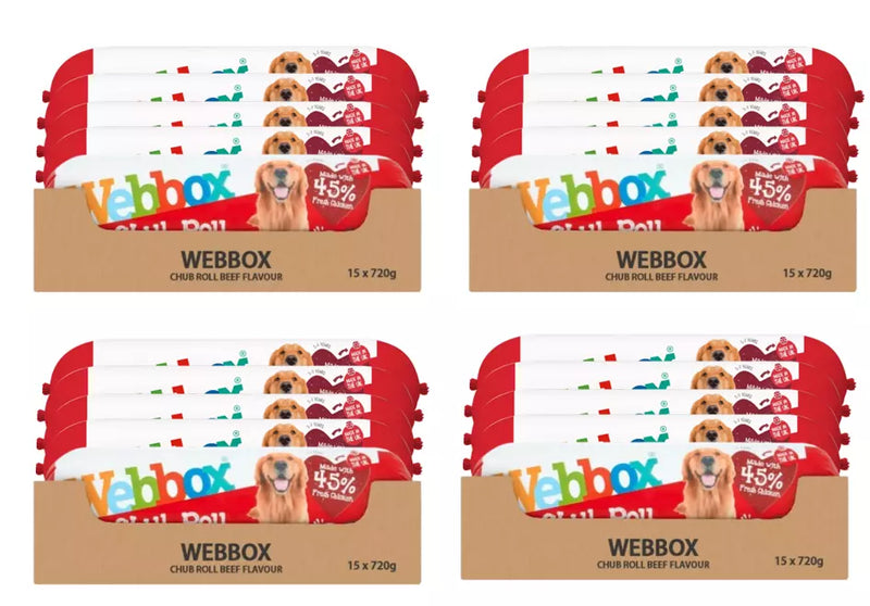 Webbox Dog Food Chub Roll Beef 15 x 720g