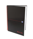 Black n Red Notebook Wirebound A4 Hardback A-Z Ruled 140 Pages 100080232 - UK BUSINESS SUPPLIES