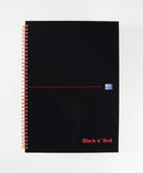 Black n Red Notebook Wirebound A4 Hardback A-Z Ruled 140 Pages 100080232 - UK BUSINESS SUPPLIES