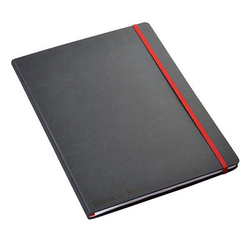 Black By Black n Red Casebound Notebook 90gsm Ruled and Numbered 144pp A4 Ref 400038675 - UK BUSINESS SUPPLIES