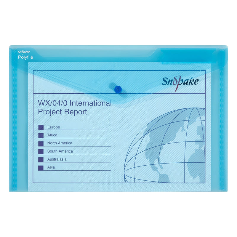 Snopake Polyfile Wallet File Polypropylene Foolscap Blue (Pack 5) - 11151X - UK BUSINESS SUPPLIES