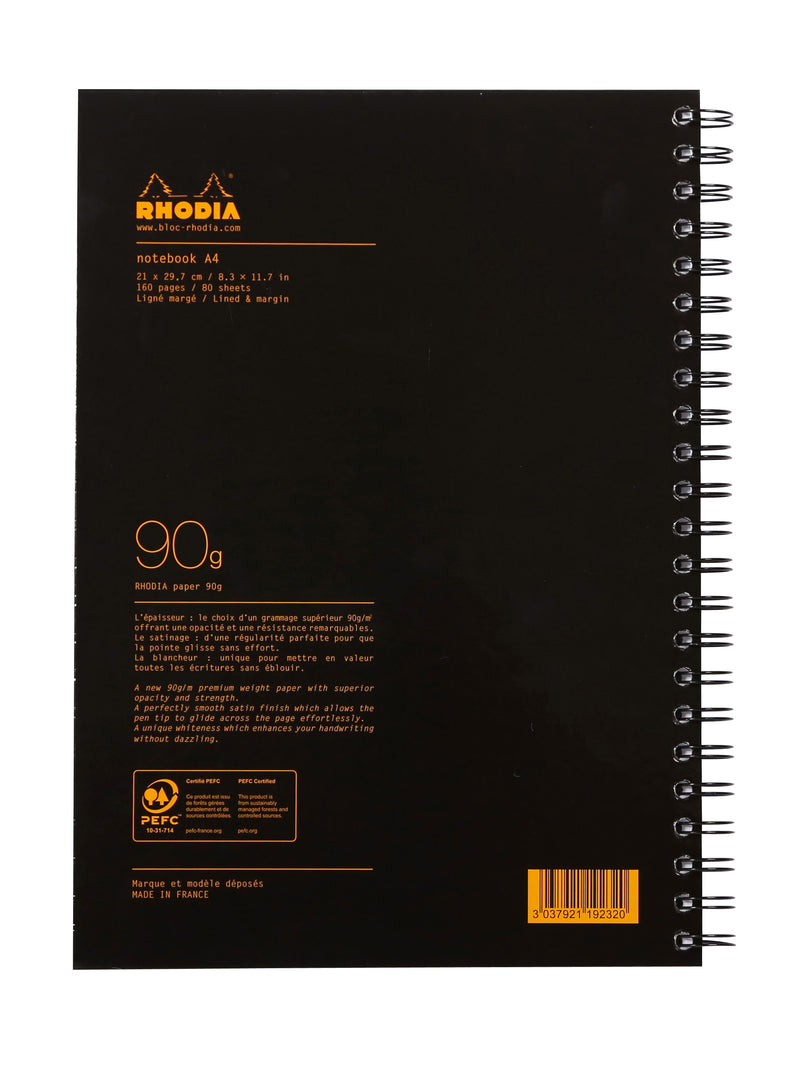 Rhodia A4 Wirebound Hard Cover Notebook Ruled 160 Pages (Pack 3) 119232C - UK BUSINESS SUPPLIES