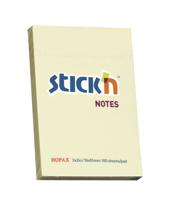 ValueX Stickn Notes 76x51mm 100 Sheets Pastel Yellow (Pack 12) 21006 - UK BUSINESS SUPPLIES