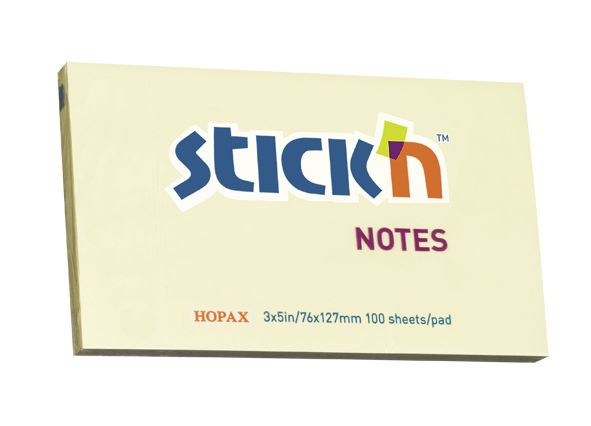 ValueX Stickn Notes 76x127mm 100 Sheets Pastel Yellow (Pack 12) 21009 - UK BUSINESS SUPPLIES