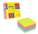 Stickn Sticky Notes Cube 76x76mm 400 Sheets Neon Colours 21539 - UK BUSINESS SUPPLIES