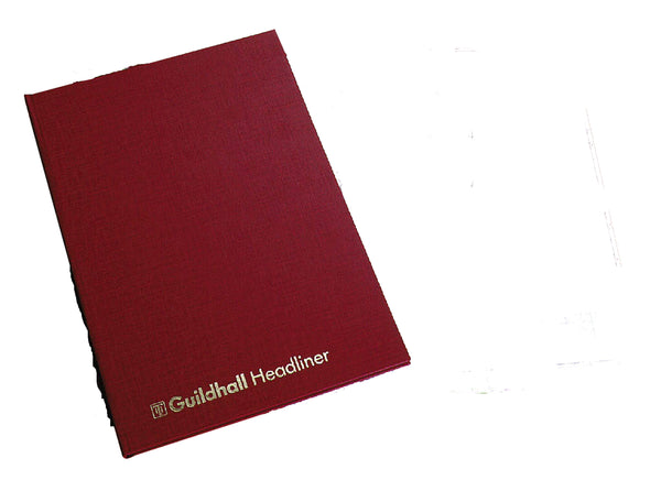 Guildhall Headliner Account Book Casebound 298x203mm 10 Cash Columns 80 Pages Red 38/10Z - UK BUSINESS SUPPLIES