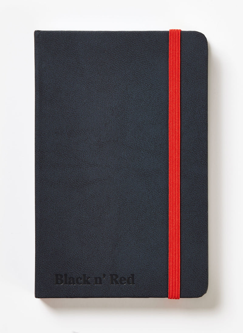 Black n Red Journal A6 Casebound Ruled 144 Pages Black With Red Elastic Strap 400033672 - UK BUSINESS SUPPLIES