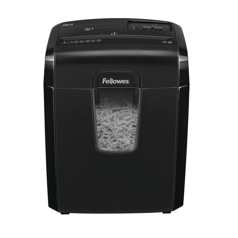 Fellowes Powershred 8Cd Cross Cut Shredder 14 Litre 8 Sheet Black 4692201 - UK BUSINESS SUPPLIES