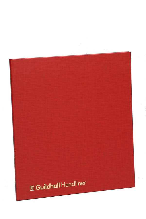 Guildhall Headliner Account Book Casebound 298x273mm 21 Cash Columns 80 Pages Red 48/21Z - UK BUSINESS SUPPLIES