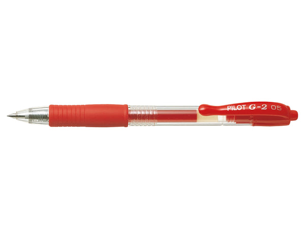 Pilot G-205 Retractable Gel Rollerball Pen 0.5mm Tip 0.32mm Line Red (Pack 12) - 40101202 - UK BUSINESS SUPPLIES