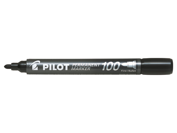 Pilot 100 Permanent Marker Bullet Tip 1mm Line Black (Pack 15 + 5 Free) - 3131910501268 - UK BUSINESS SUPPLIES