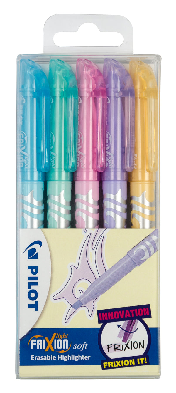 Pilot FriXion Erasable Highlighter Pen Chisel Tip 3.8mm Line Assorted Colours (Pack 5) - 467300500 - UK BUSINESS SUPPLIES
