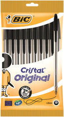 Bic Cristal Ballpoint Pen 1.0mm Tip 0.32mm Line Black (Pack 10) - 830864 - UK BUSINESS SUPPLIES