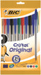 Bic Cristal Ballpoint Pen 1.0mm Tip 0.32mm Line Black/Blue/Green/Red (Pack 10) - 830865 - UK BUSINESS SUPPLIES