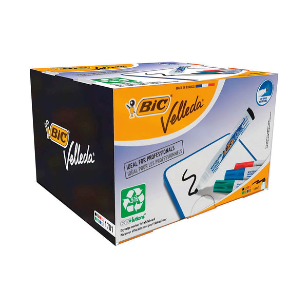 Bic Velleda 1701 Assorted Whiteboard Markers Pack 48's - UK BUSINESS SUPPLIES