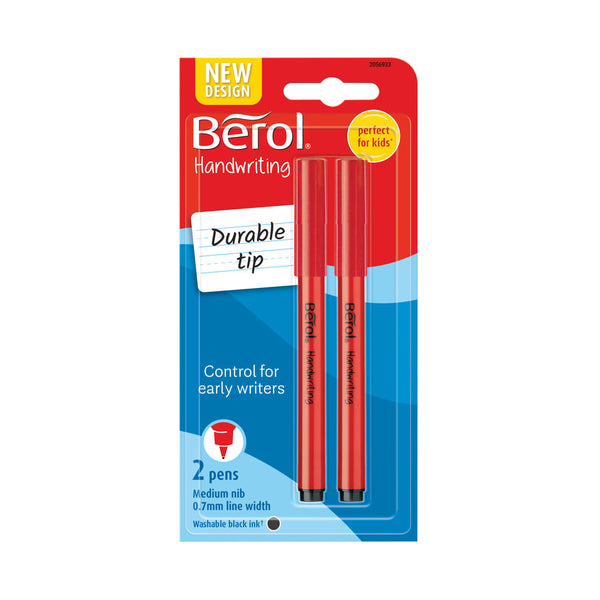 Berol Handwriting Pen Twin Blister Card Black (Pack of 2) S0672930 - UK BUSINESS SUPPLIES