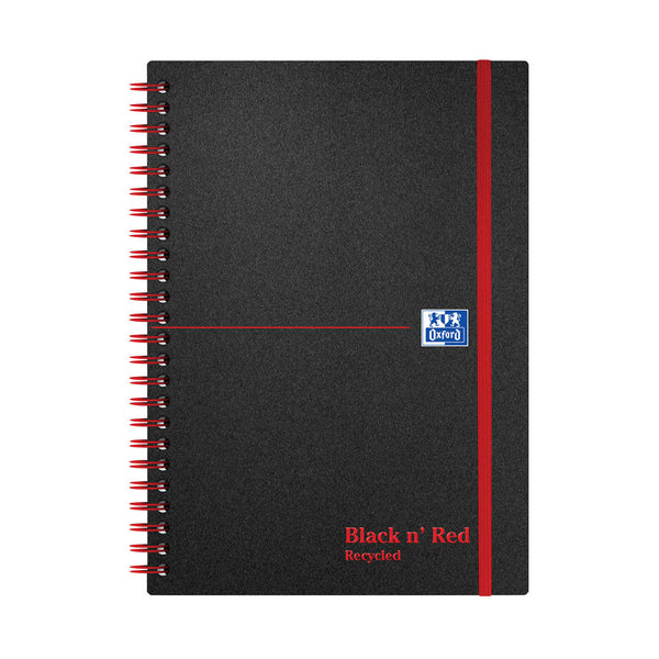 Black n' Red Wirebound Recycled Polypropylene Notebook 140 Pages A5 (Pack of 5) 100080221 - UK BUSINESS SUPPLIES