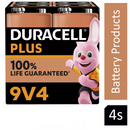 Duracell 9V Plus Power Battery Pack 4's - UK BUSINESS SUPPLIES