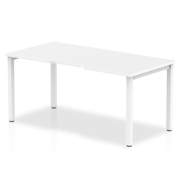 Evolve Plus 1600mm Single Starter Desk White Top White Frame BE106 - UK BUSINESS SUPPLIES